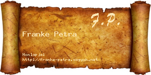 Franke Petra névjegykártya